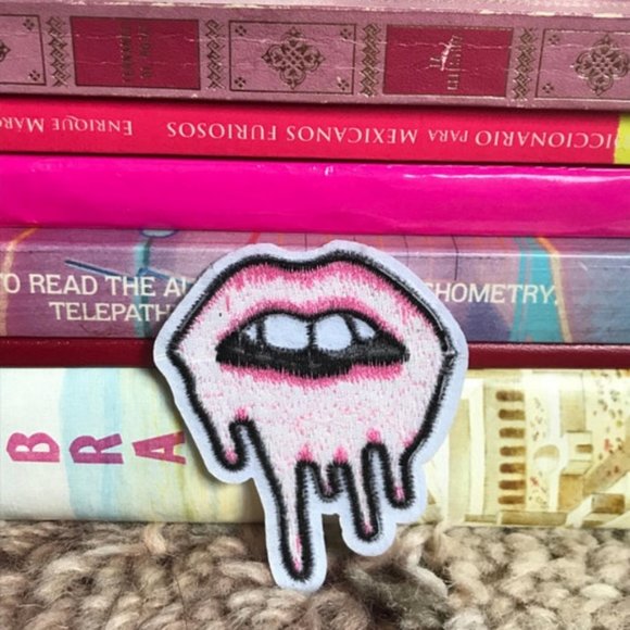 Costume Baldor Patch Lips Dripping Drooling Mouth Embroidered - Picture 4 of 4